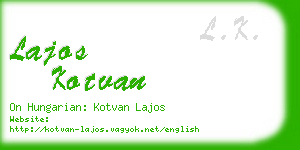 lajos kotvan business card